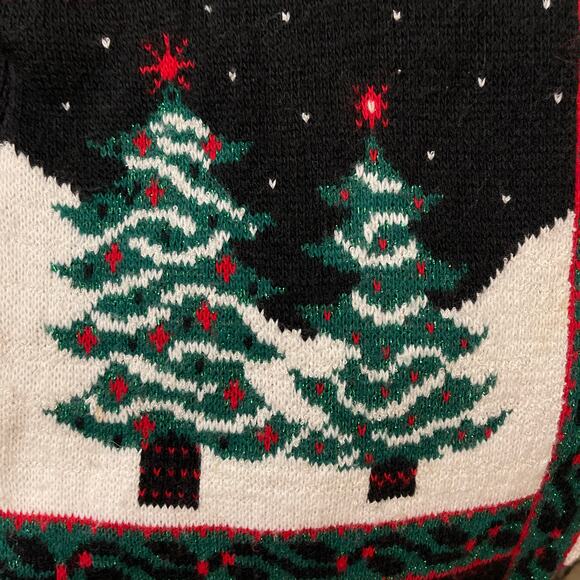 VINTAGE 80s NutCracker Holiday Sparkle Ugly Christmas Tunic Sweater Size Medium - Picture 5 of 7